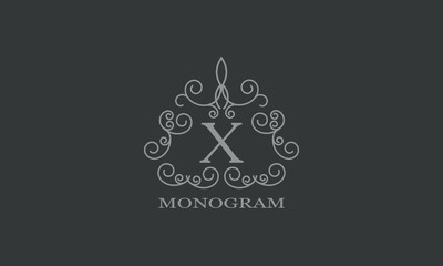 Initial letter X vector logo design for monogram, business, greeting card, sign.