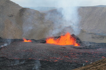Meradalir volcano eruption in Iceland 
