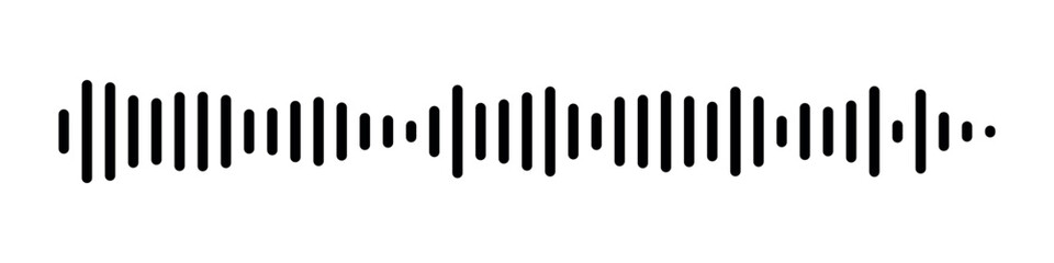 Sound wave or voice message icon. Music waveform, track radio play. Audio equalizer line. Vector illustration