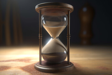 old hourglass with sand. ai generative