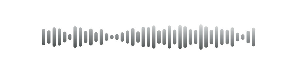 Voice audio message. Radio sound waves. Music audio track waveform. Vector isolated illustration