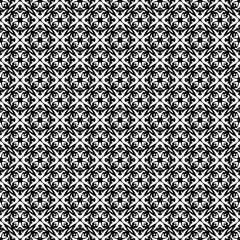 Obraz premium Black and white seamless pattern texture. Greyscale ornamental graphic design. Mosaic ornaments. Pattern template. Vector illustration. EPS10.