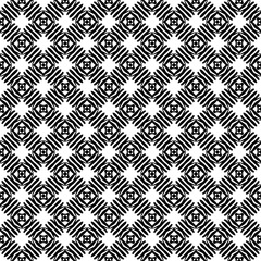 Black and white seamless pattern texture. Greyscale ornamental graphic design. Mosaic ornaments. Pattern template. Vector illustration. EPS10.