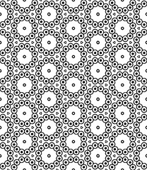 Black and white seamless pattern texture. Greyscale ornamental graphic design. Mosaic ornaments. Pattern template. Vector illustration. EPS10.