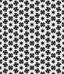 Black and white seamless pattern texture. Greyscale ornamental graphic design. Mosaic ornaments. Pattern template. Vector illustration. EPS10.