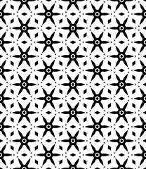 Black and white seamless pattern texture. Greyscale ornamental graphic design. Mosaic ornaments. Pattern template. Vector illustration. EPS10.