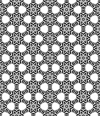 Black and white seamless pattern texture. Greyscale ornamental graphic design. Mosaic ornaments. Pattern template. Vector illustration. EPS10.