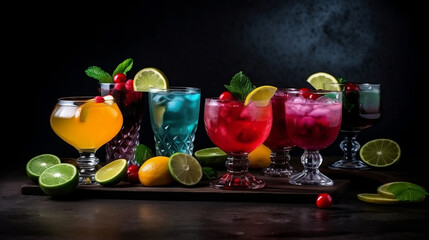 Fresh cocktail drinks. Generative AI