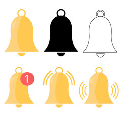 Bell icon vector for web and mobile app. Bell sign and symbol 