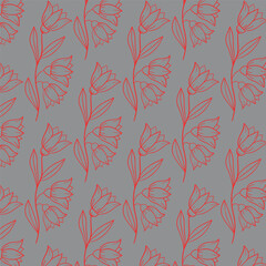 Elegant floral seamless pattern with tree branches. Vector organic background.