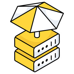 An icon design of server insurance 