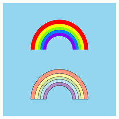 Vibrant Rainbow Design, Burst of Color in Five Shades