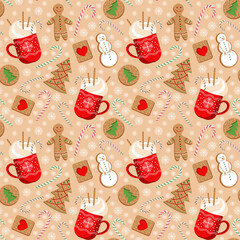 seamless pattern background christmas sweets
