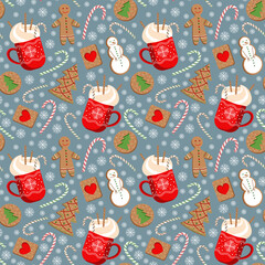 seamless pattern background christmas sweets