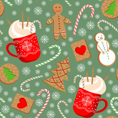 seamless pattern background christmas sweets