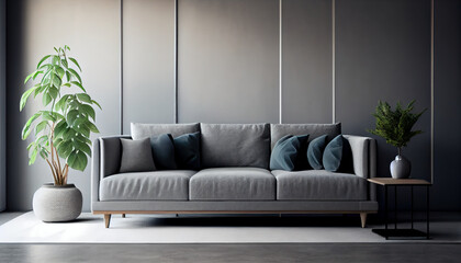 Modern interior background stylish light living room. AI generated