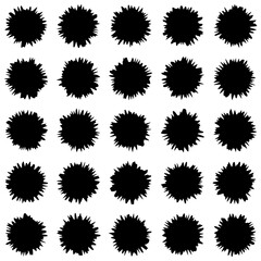 Set of 25 modern vector abstract art blob shapes. Known as blotch shapes, liquid organic elements, pebble drops blob silhouettes and splashes. Use as pattern background.