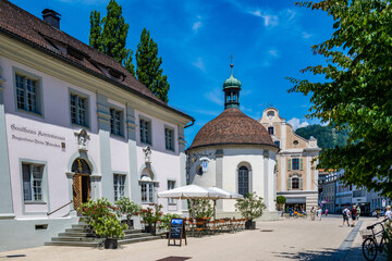 Fototapeta na wymiar City of Bregenz on Lake of Constanz , Bodensee, Town Center