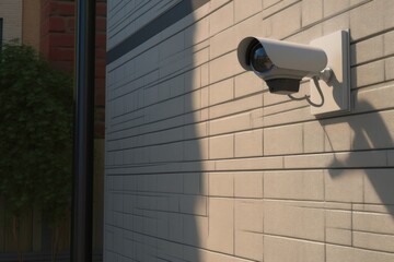 Security camera illustration, property security concept. Generative AI