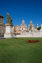 Fototapeta na wymiar Victor Emmanuel II Monument (Monumento Nazionale a Vittorio Emanuele II) on Venetian Square, Rome, Italy.