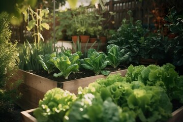 A beautiful garden with fresh vegetables