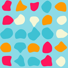 Set of 25 colorfull vector abstract art blob shapes with 8 points. Known as blotch shapes, liquid organic elements, pebble drops blob silhouettes and splashes. Use as pattern background.