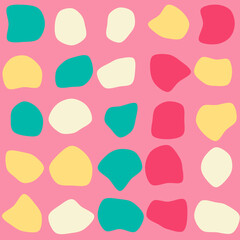 Set of 25 colorfull vector abstract art blob shapes with 8 points. Known as blotch shapes, liquid organic elements, pebble drops blob silhouettes and splashes. Use as pattern background.