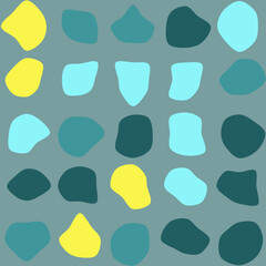 Set of 25 colorfull vector abstract art blob shapes with 8 points. Known as blotch shapes, liquid organic elements, pebble drops blob silhouettes and splashes. Use as pattern background.
