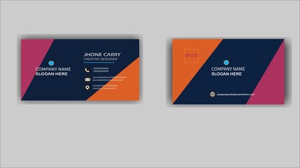 Creative and professional business card design, Clean visiting card, Contact card and name card design template. stock illustration