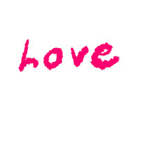 love text in pink element 