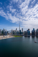 Fototapeta premium Skyline of Downtown Dubai and the business district from apartment in Business Bay in UAE