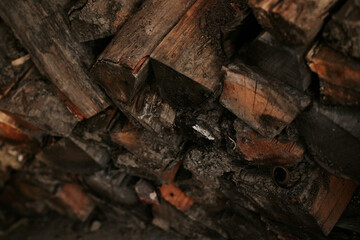 firewood in the fire