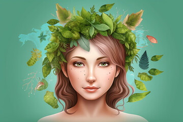 Earth Day, Mother Earth Concept. Generative AI