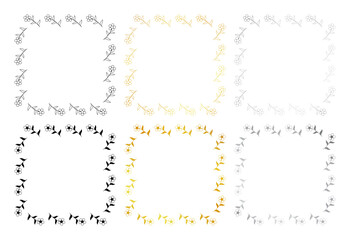 Floral templates for Invitation cards. Flower wedding invitation.