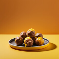 Cutlets. Delicious cutlets in the form of balls. Sprinkled with cheese

AI generated