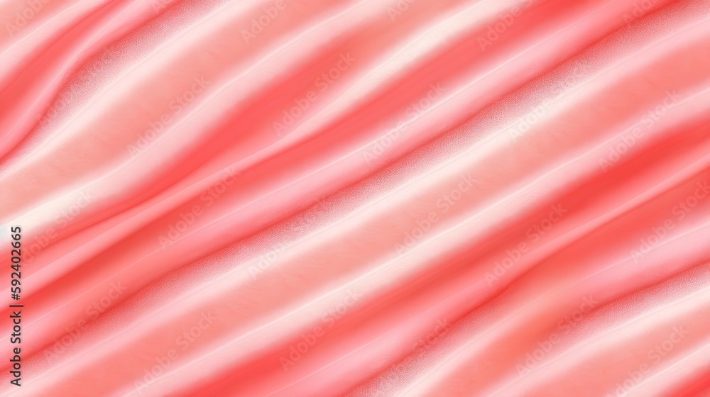 Poster a pink and white background with wavy lines in the middle of it and a light blue center in the middl