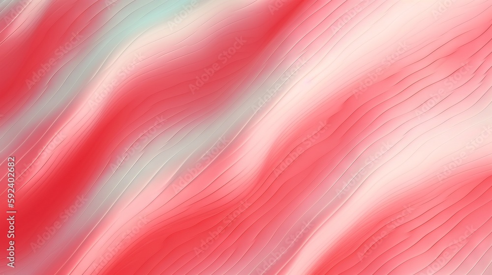 Poster a red and white background with a blurry pattern on the top of it, and a blue and white stripe on th