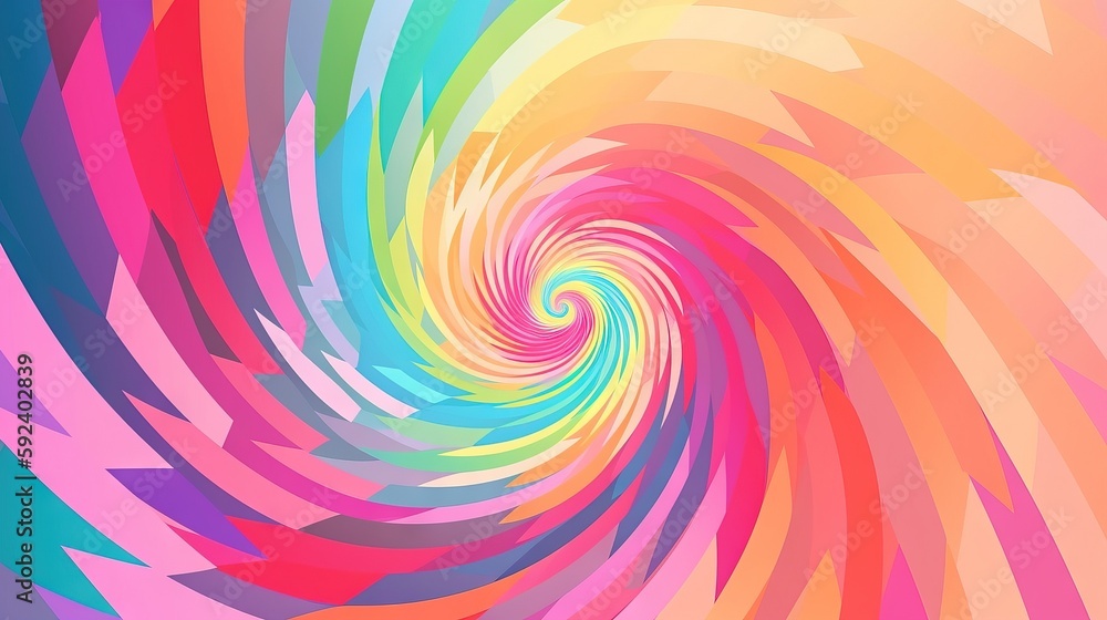 Poster a colorful swirl with a white center in the middle of the center of the image is a multicolored spir