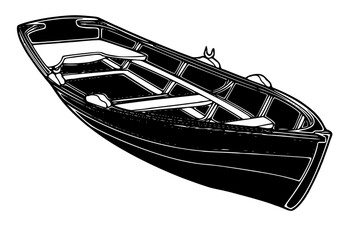boat vintage type silhouette logo icon