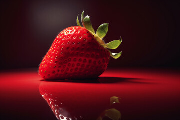 Strawberry.
micro shooting of strawberries. detailed shot of strawberries. juicy strawberries on a red background
generated by AI