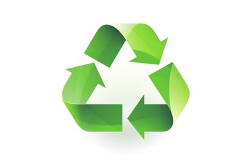The recycle logo on a white background. Generative AI.