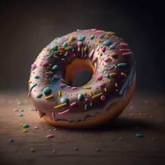 donut, a large donut with icing
generated by AI