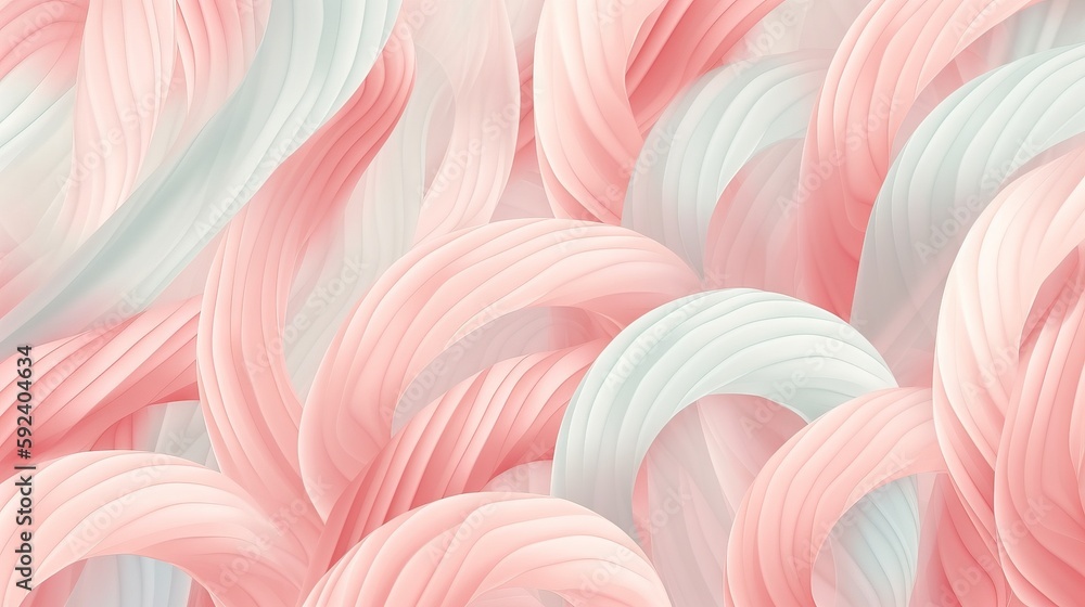 Poster a pink and white abstract background with wavy lines in the center of the image and a light pink and