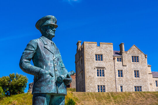 Statue of admiral sir Bertram Ramsay in Dover Castle in Dover, UK