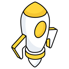 Rocket denoting concept of startup 