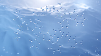bremelanotide molecular structure, 3d model molecule, vyleesi, structural chemical formula view from a microscope
