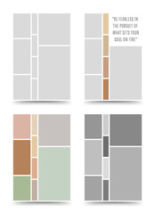 Moodboard template. Photo collage layout. Minimalist Moodboard.