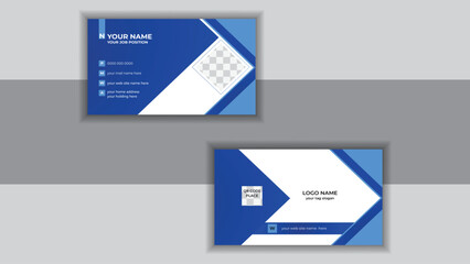 Creative business card template Flat design vector abstract creative professional, double-sided business card, Simple and clean design with a logo and a place