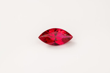 Marquise cut red sapphire gemstone