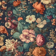 Möbelaufkleber seamless background with flowers © ahmad05